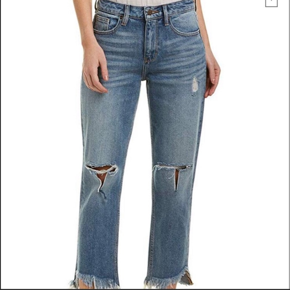 HIDDEN Distressed Raw Hem Jeans